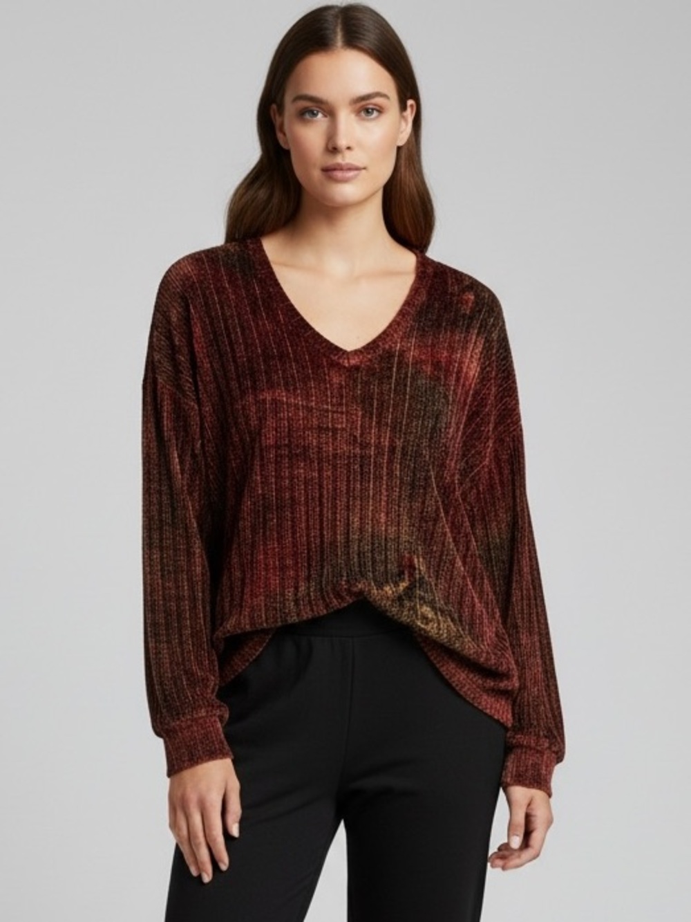 🌻NEW w/tag PJ Salvage Midnight Hunter Chenille Lounge Pull-On Long Sleeve Top L